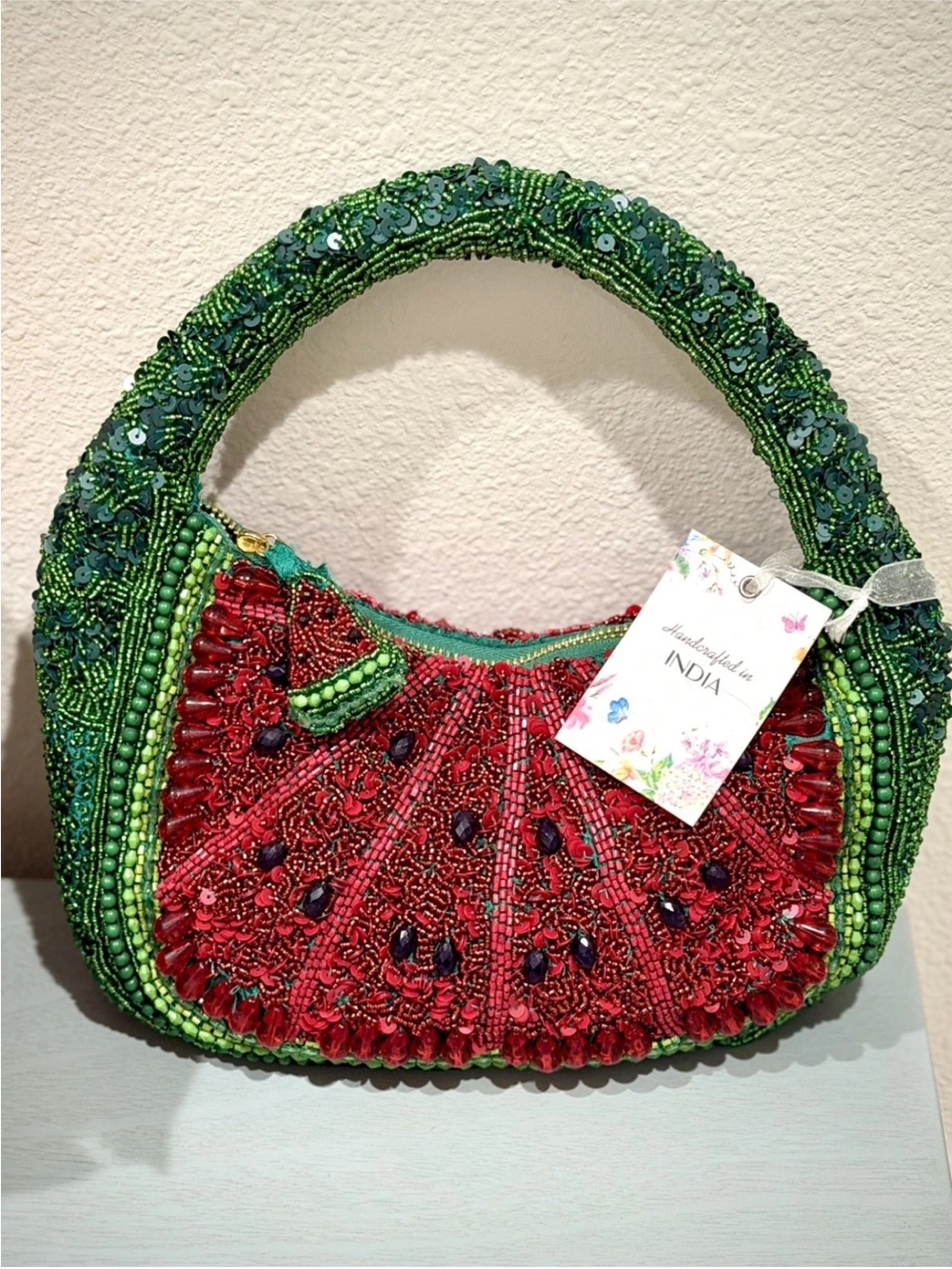 Handcrafted in India Watermelon
Beaded Bag Bead Seeds Tik Tok Viral
NWT - Picture 2 of 10
